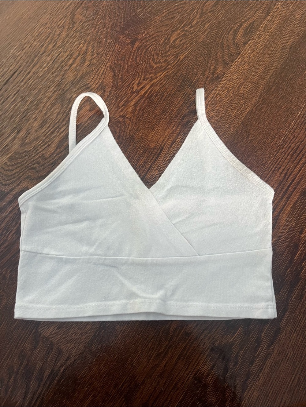 Brandy Melville White Wrap V-Neck Bralette